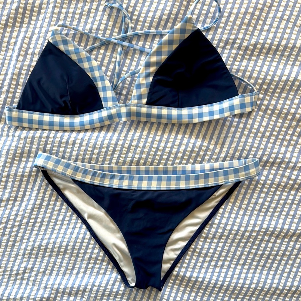 Southern Tide gingham bikini size small